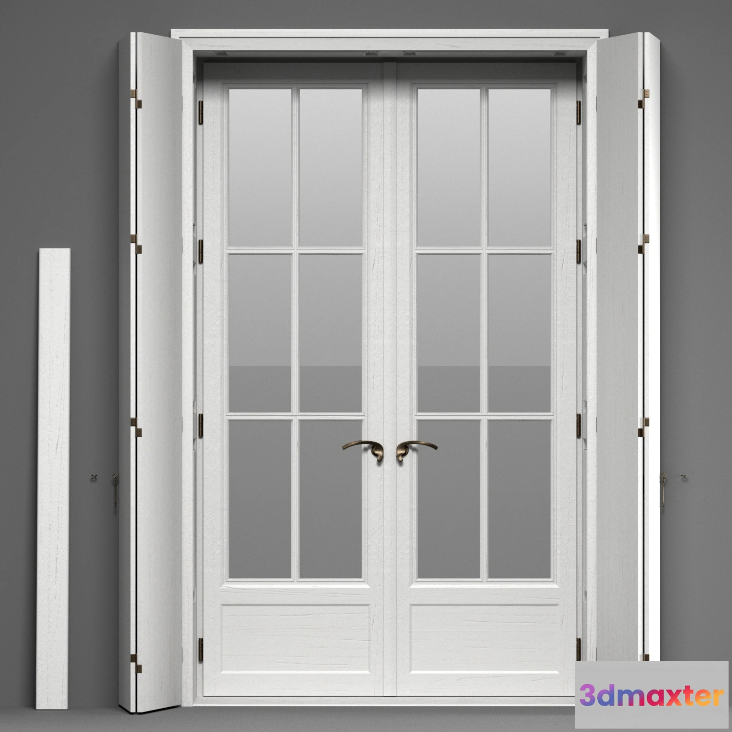 1665110 - other-models - Double Glass Doors with shutters 3D Max
