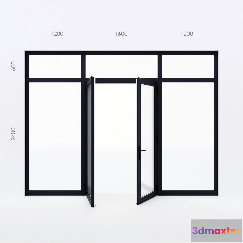 1665282 - other-models - Balcony door Alumil 2 3D Max