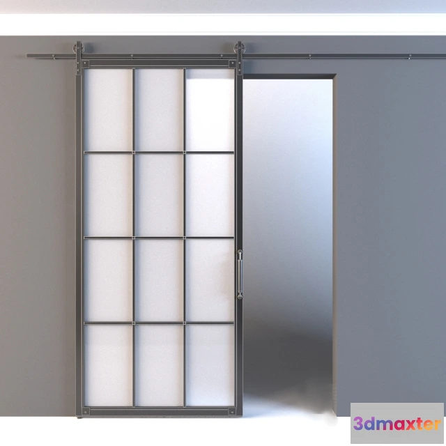 1665324 - other-models - Sliding door with barn mechanism WHEEL 3D Max