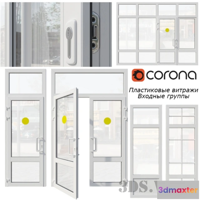 1665414 - other-models - Plastic stained glass window door 3D Max