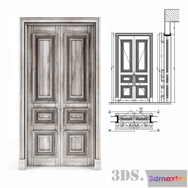 1665458 - other-models - Old wooden door 3D Max