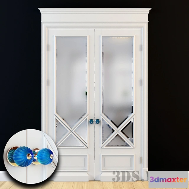 1665524 - other-models - Classic door with glass windows 3D Max