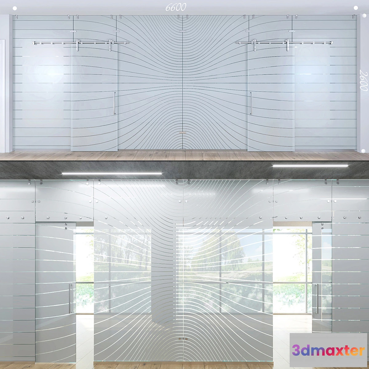 569918 - Glass partition with sliding doors - 3