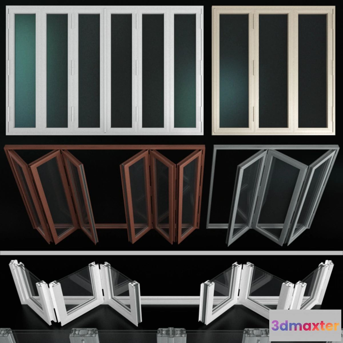 571946 - Folding stained Glass Aluminum Doors