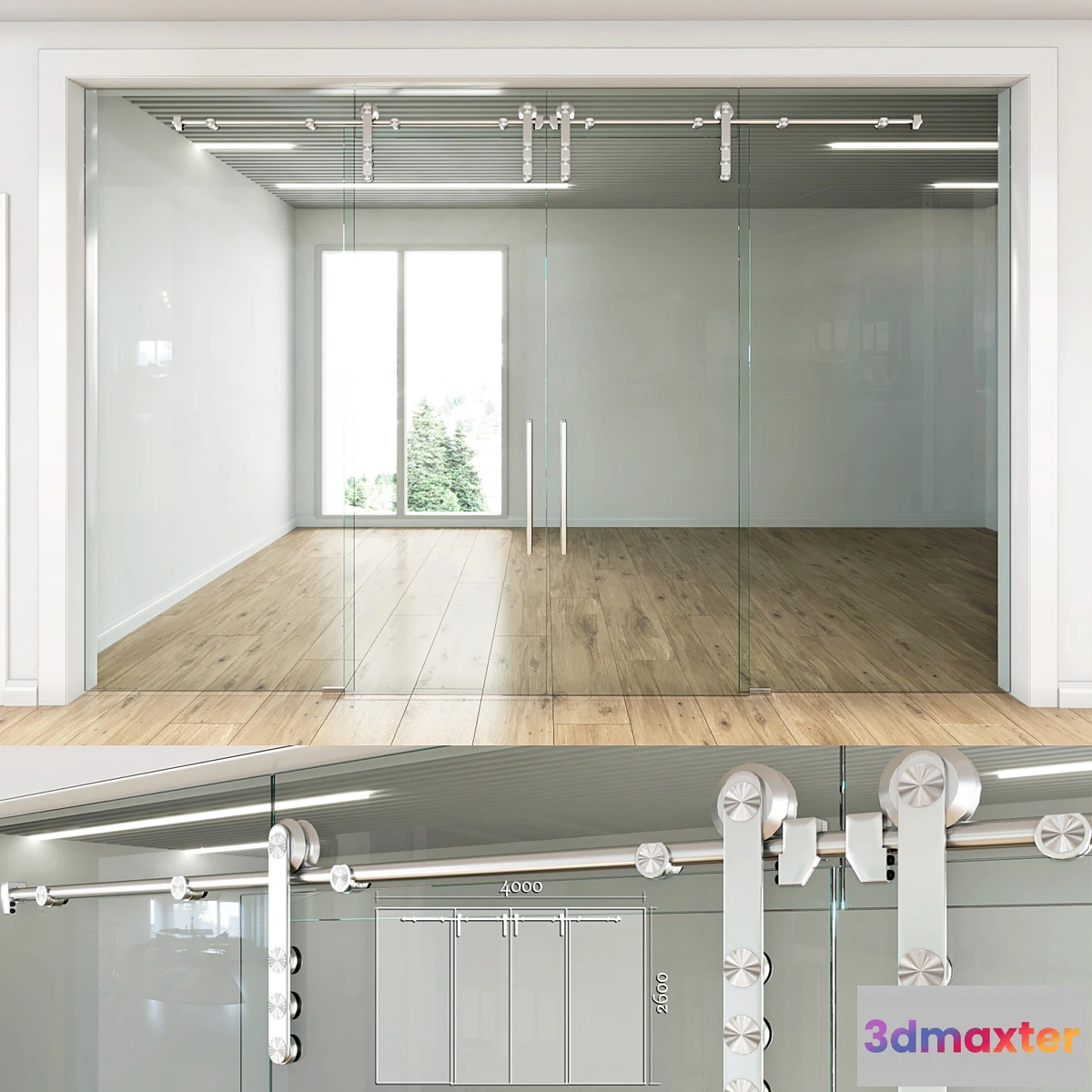 659377 - Glass partition with sliding doors - 4 - No.2