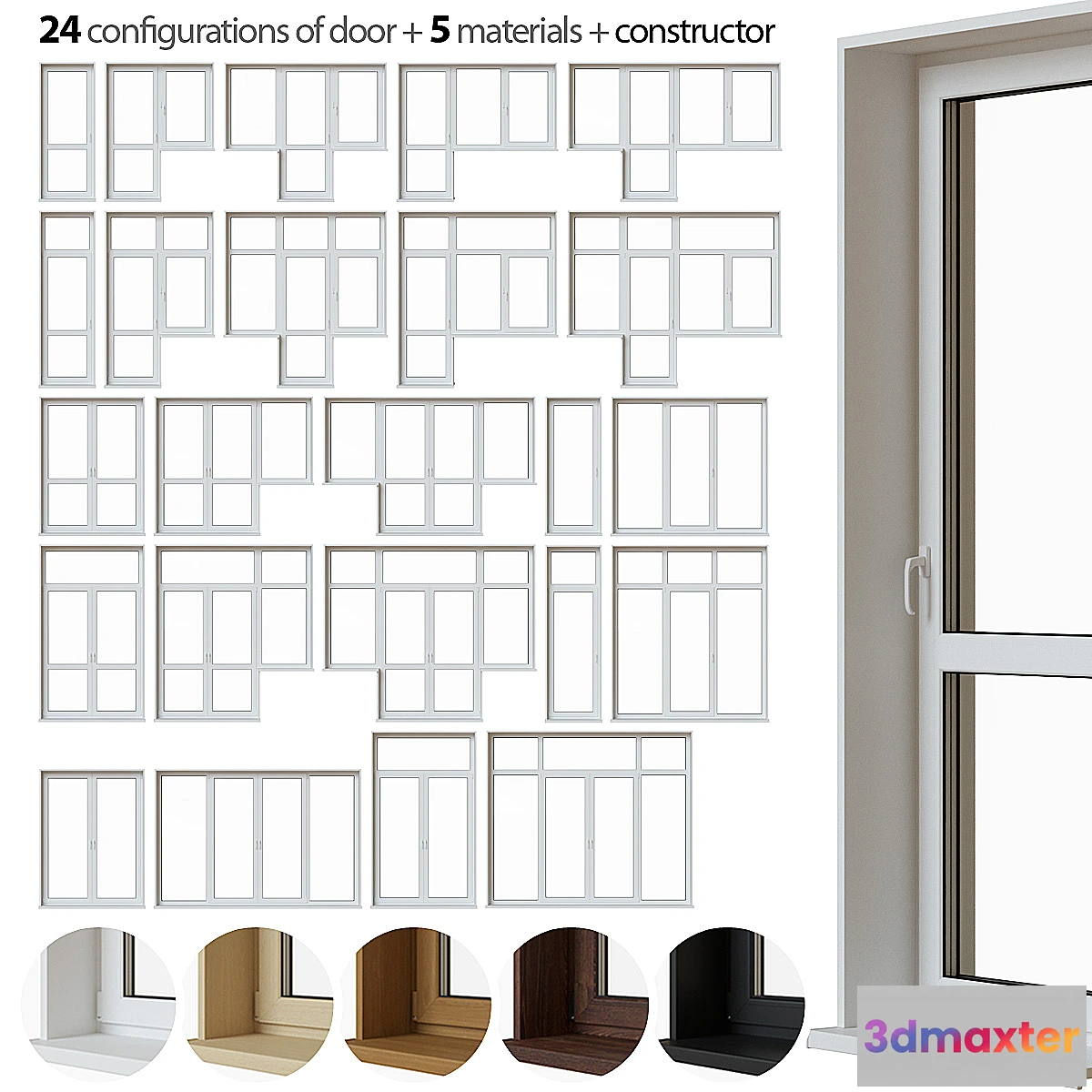 660983 - A set of plastic balcony doors