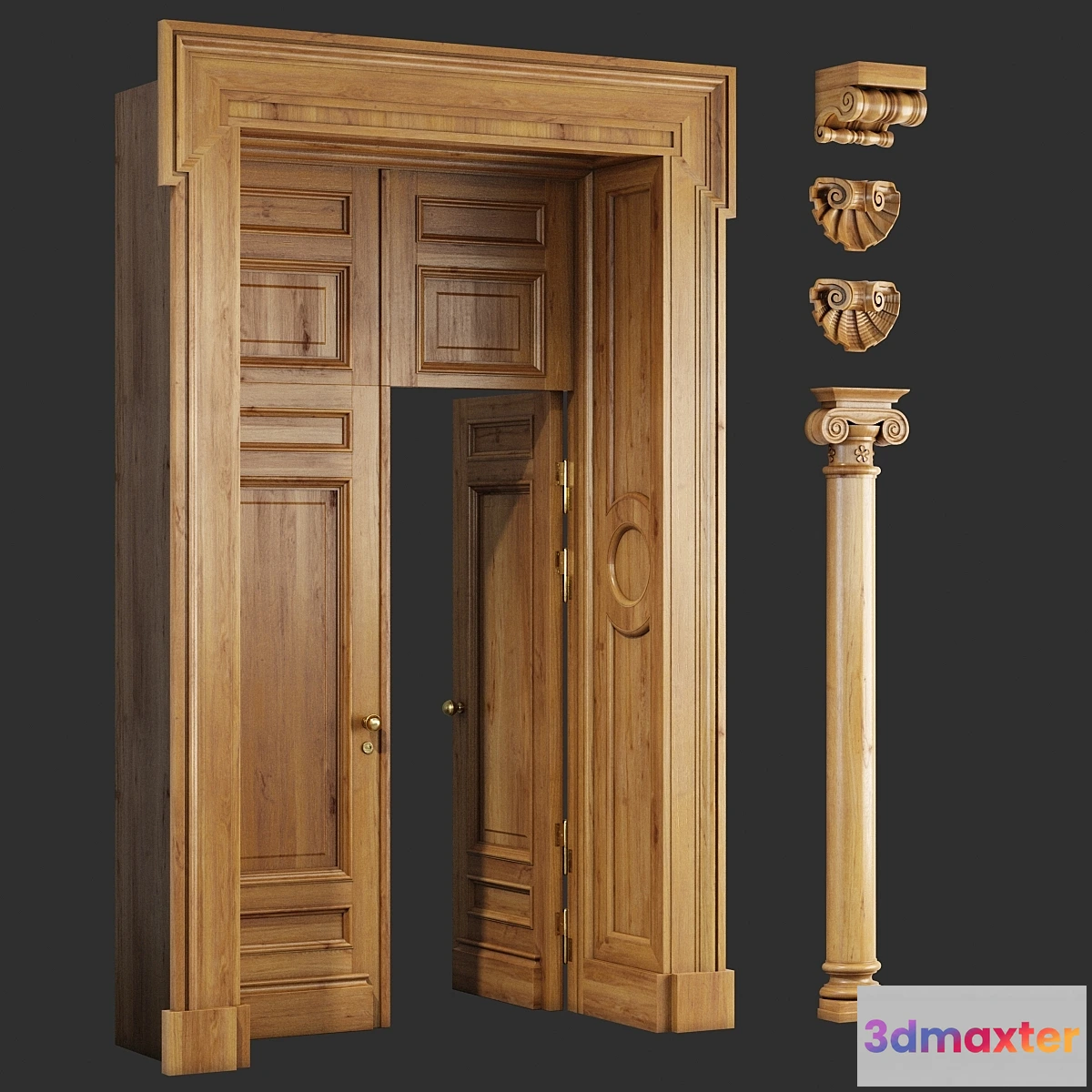664461 - Classic wooden doors and carved elements