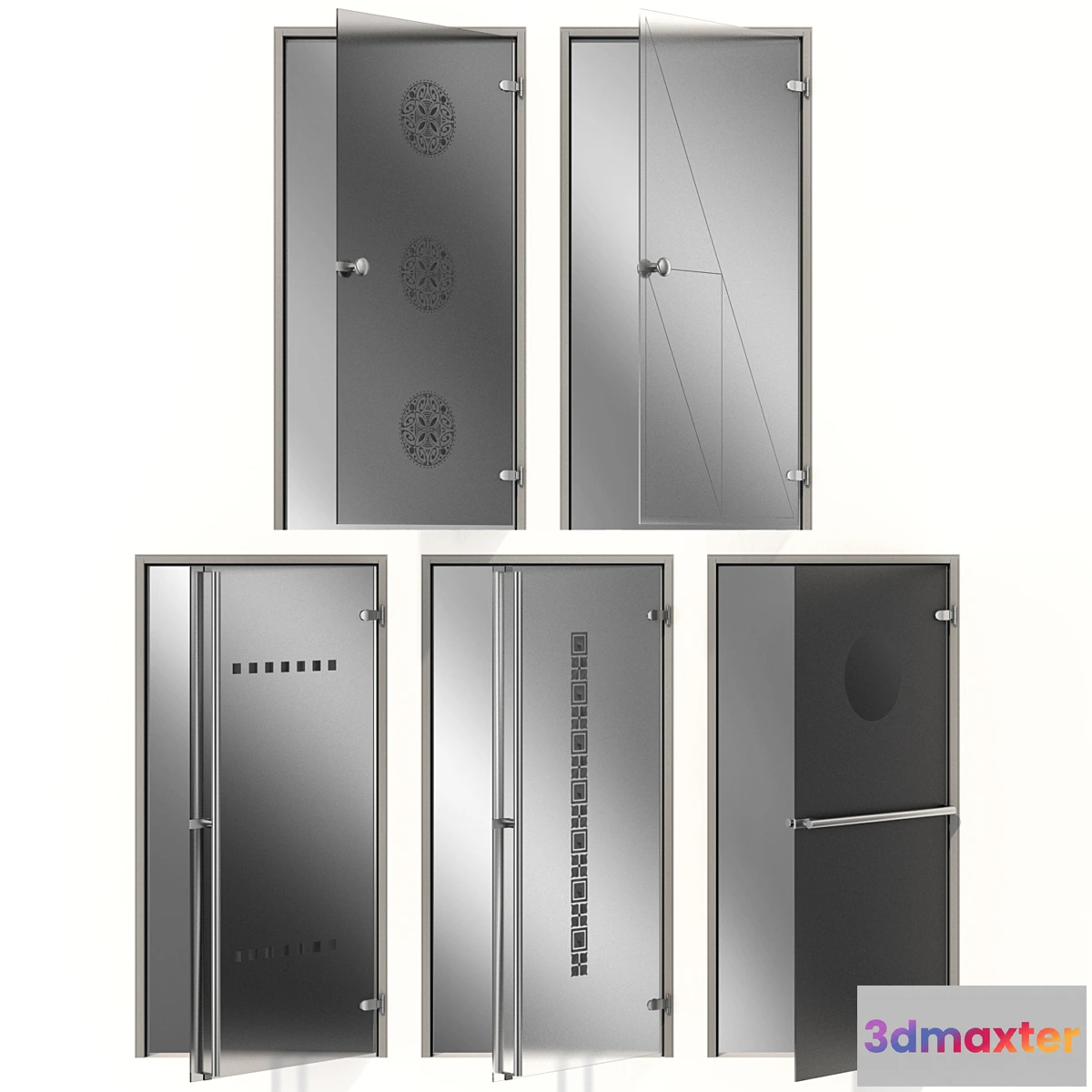 705466 - Glass metal swing door