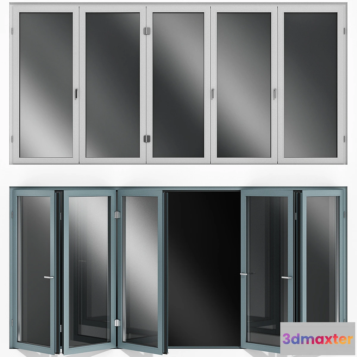 705574 - Folding Stained Glass Aluminum Doors - No.2