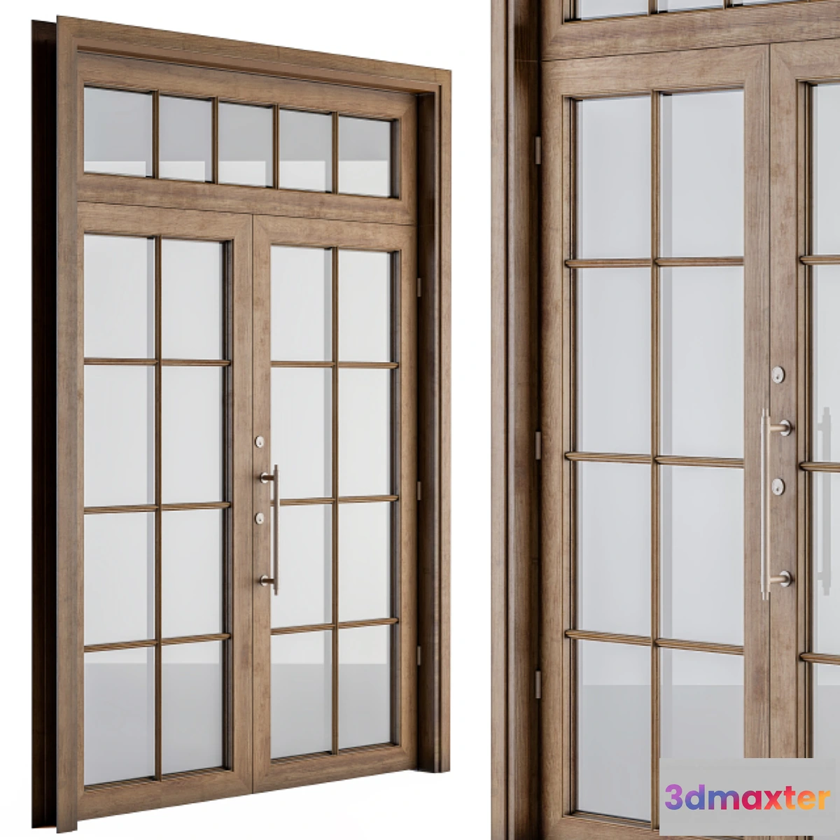 721916 - Wooden Vintage Glass Door