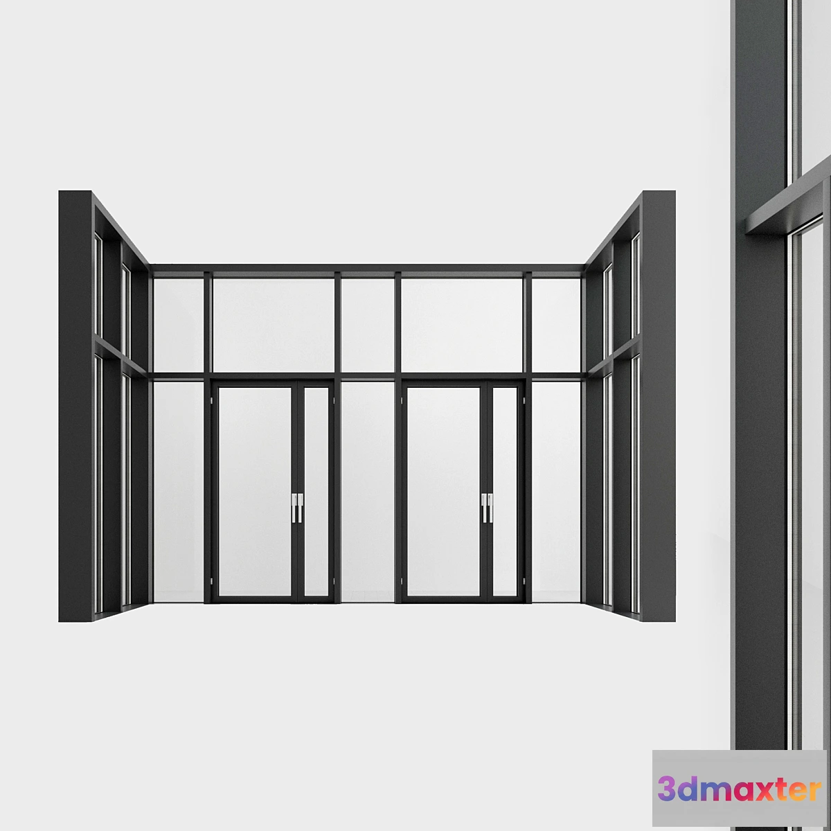 755001 - Panoramic glazing. A door. eight