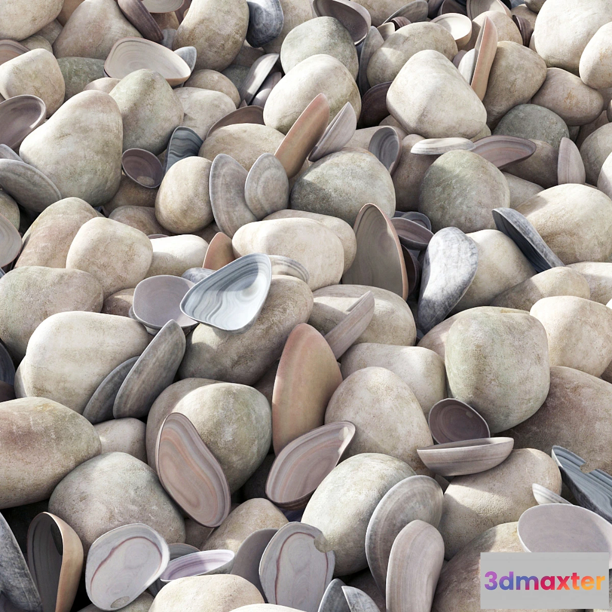 1297848 - Pebble sea _ Sea pebbles 3D Max