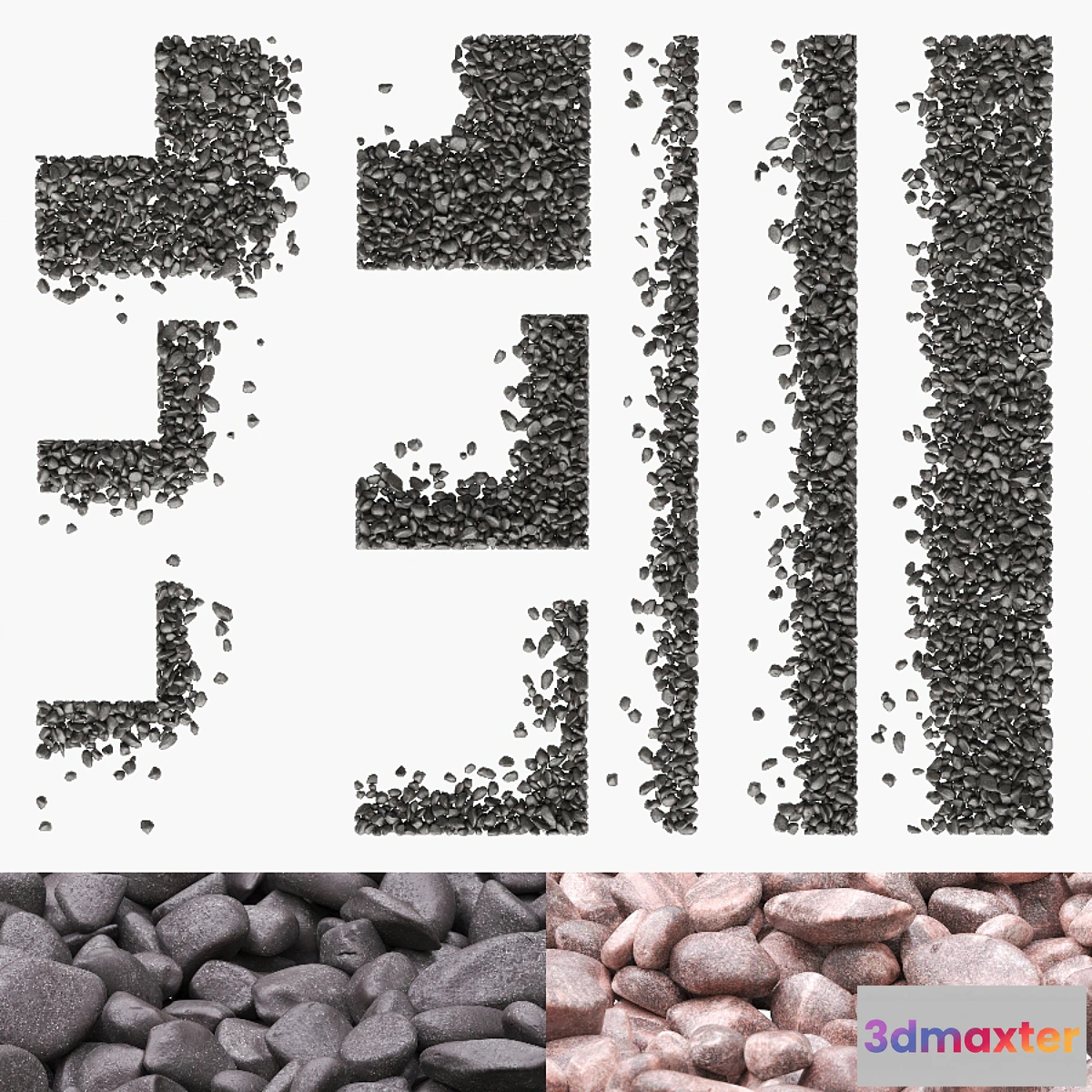 1308434 - Gradient Pebbles Paths 01 (16-54 mm) 3D Max