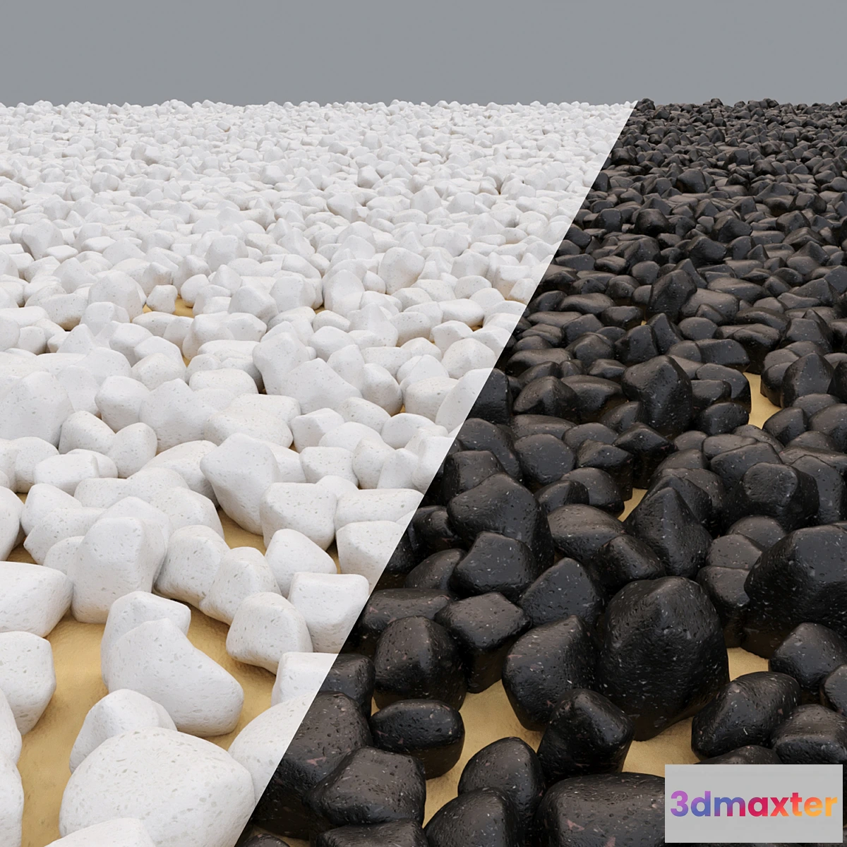 1314616 - Pebble stone in the sand 3D Max