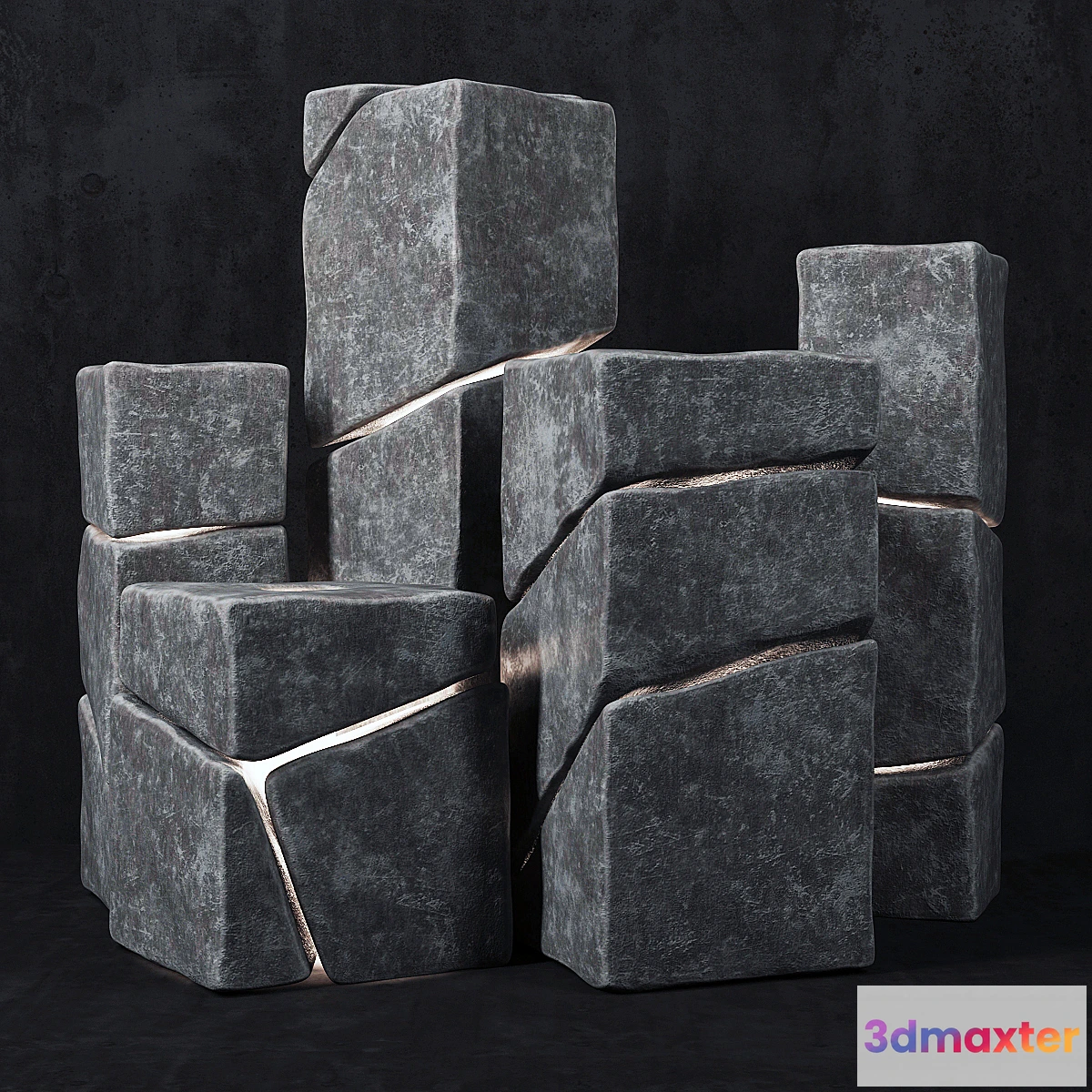 1325060 - Stone cube lights 3D Max