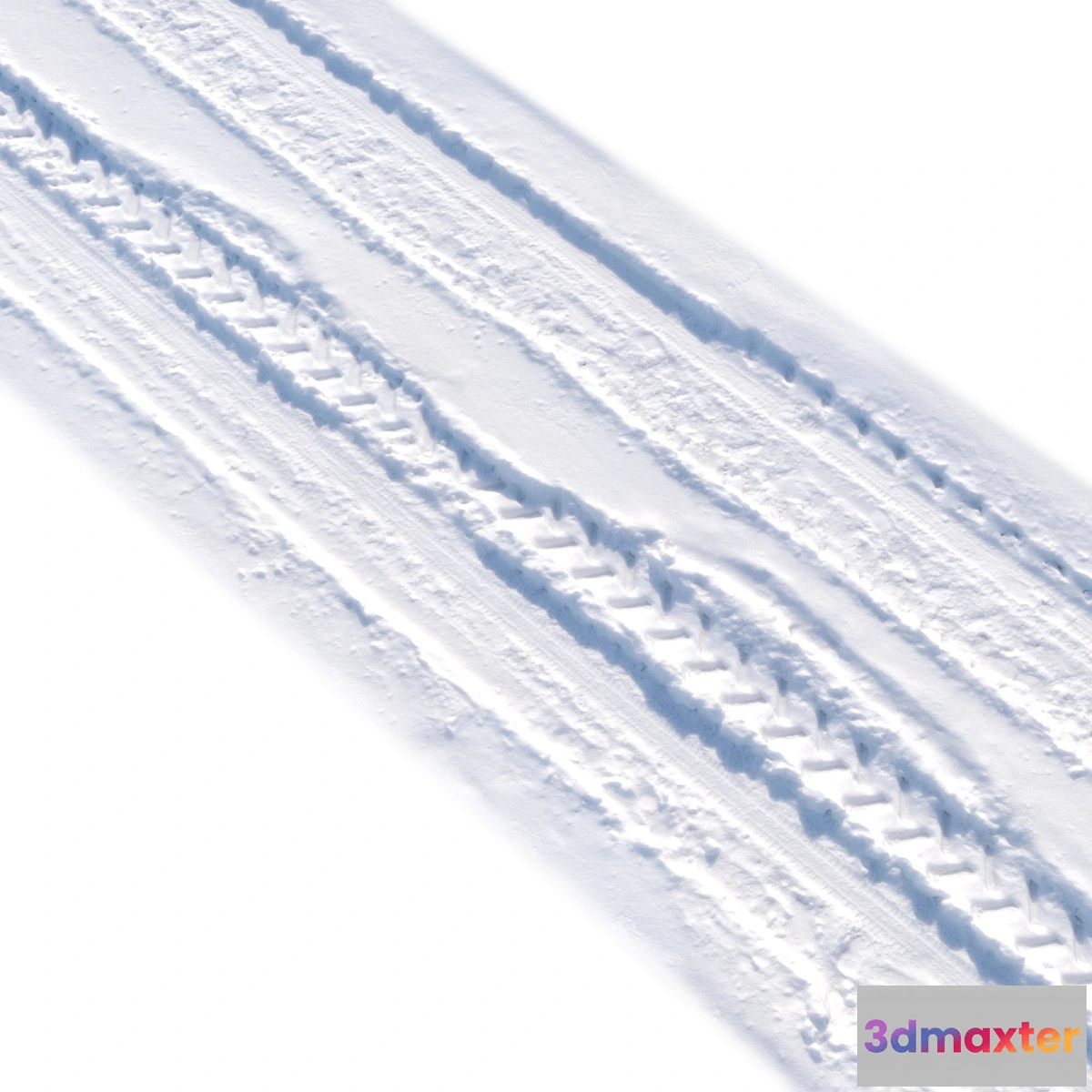 1407128 - Snowy road_6 with wheel tracks 3D Max