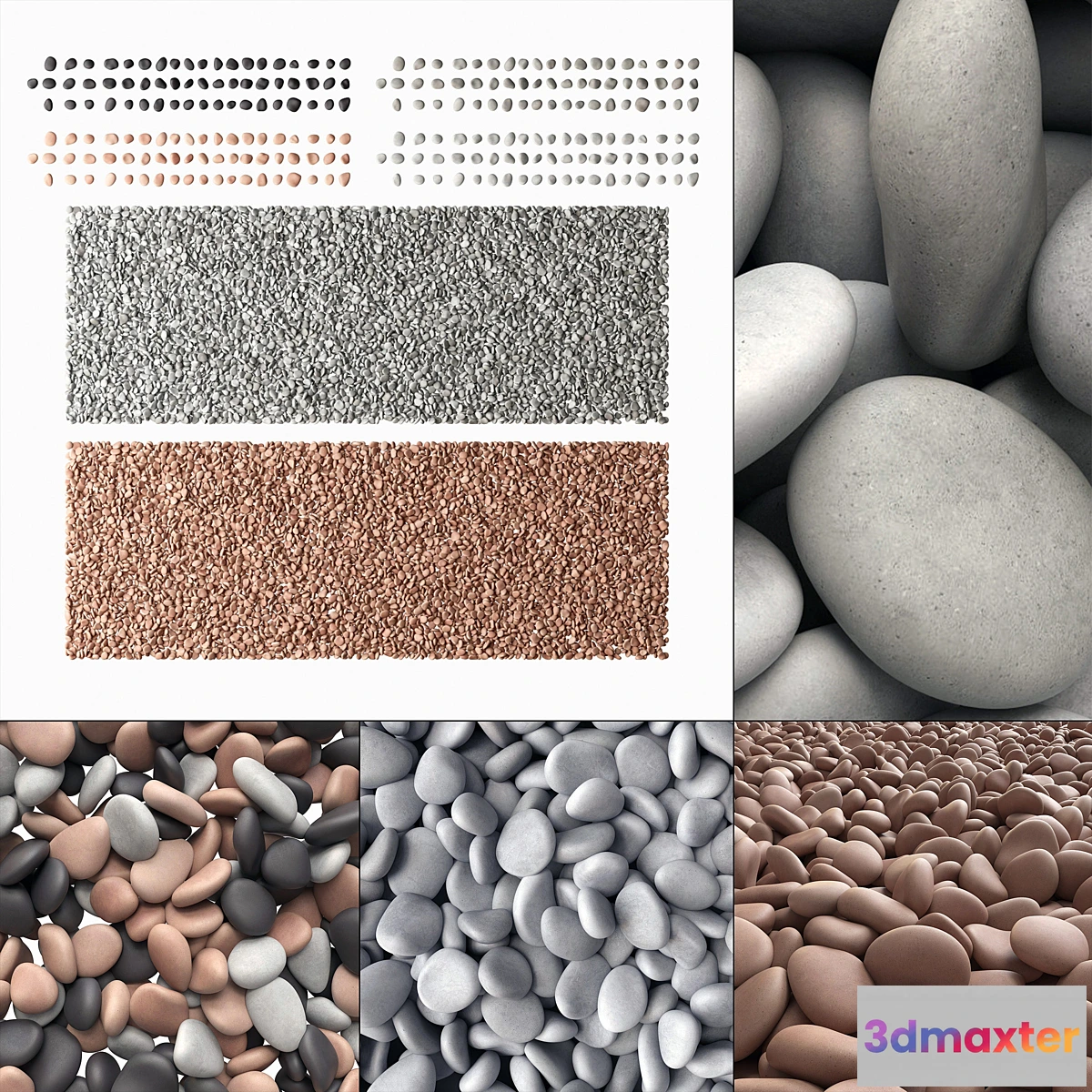 1408158 - Pebble river low n11 _ Small river pebble №11 3D Max