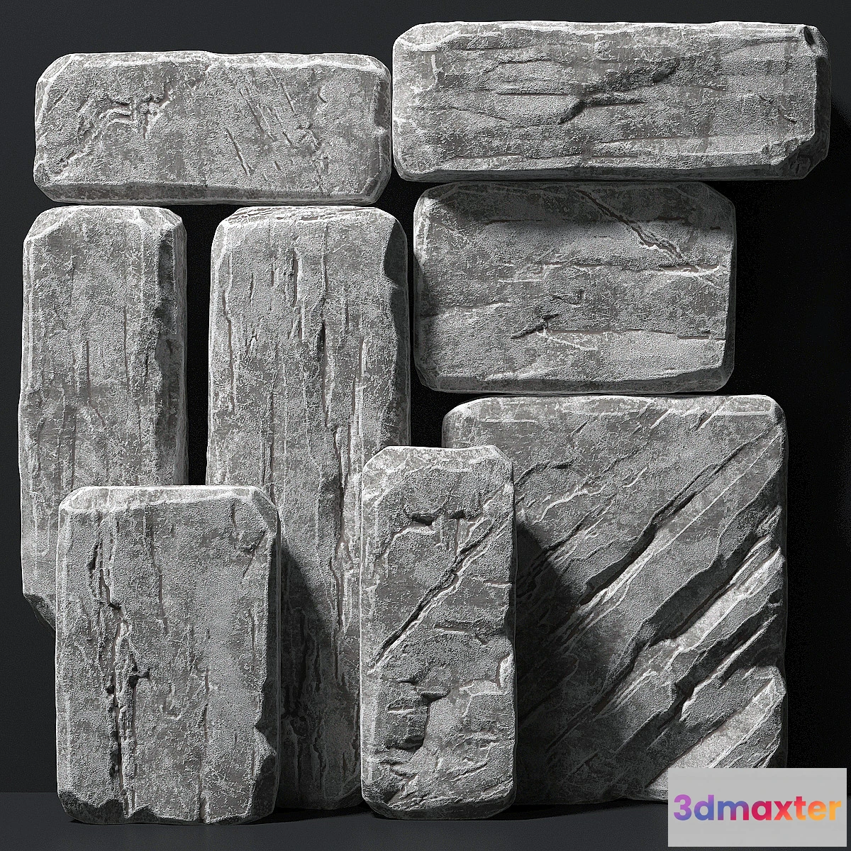 1468948 - Slab stone rock big n1 3D Max