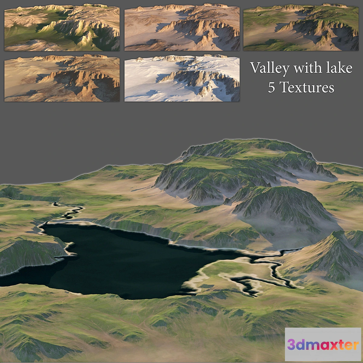 1477696 - Valley with a lake (5 textures) 3D Max