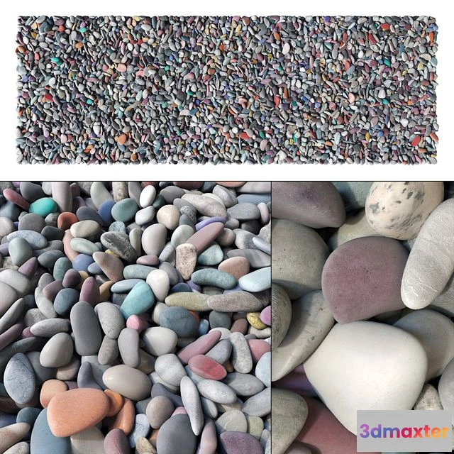 1562684 - Pebble smooth low n14 Small smooth pebble No. 14 3D Max