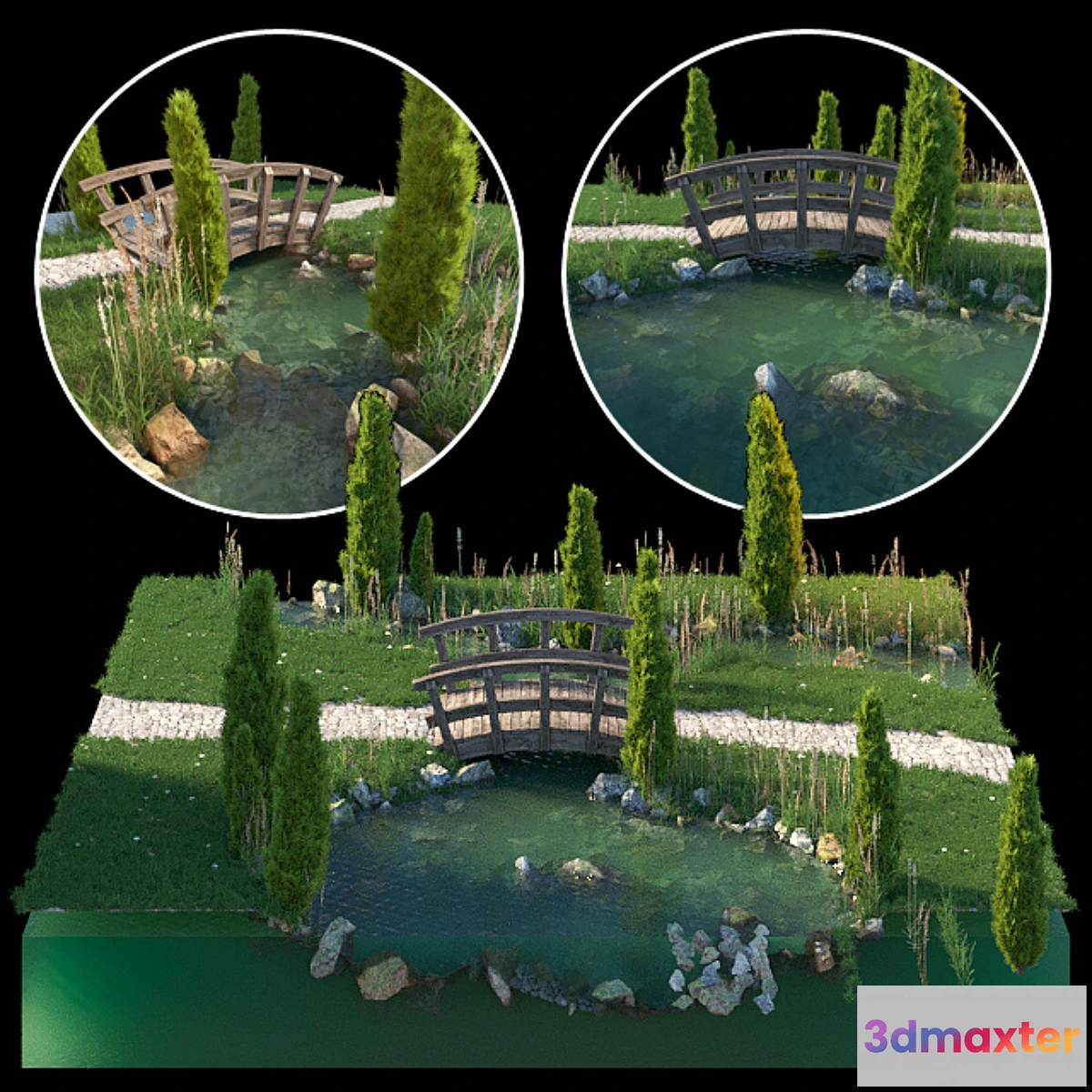 540931 - Stream and wooden bridge