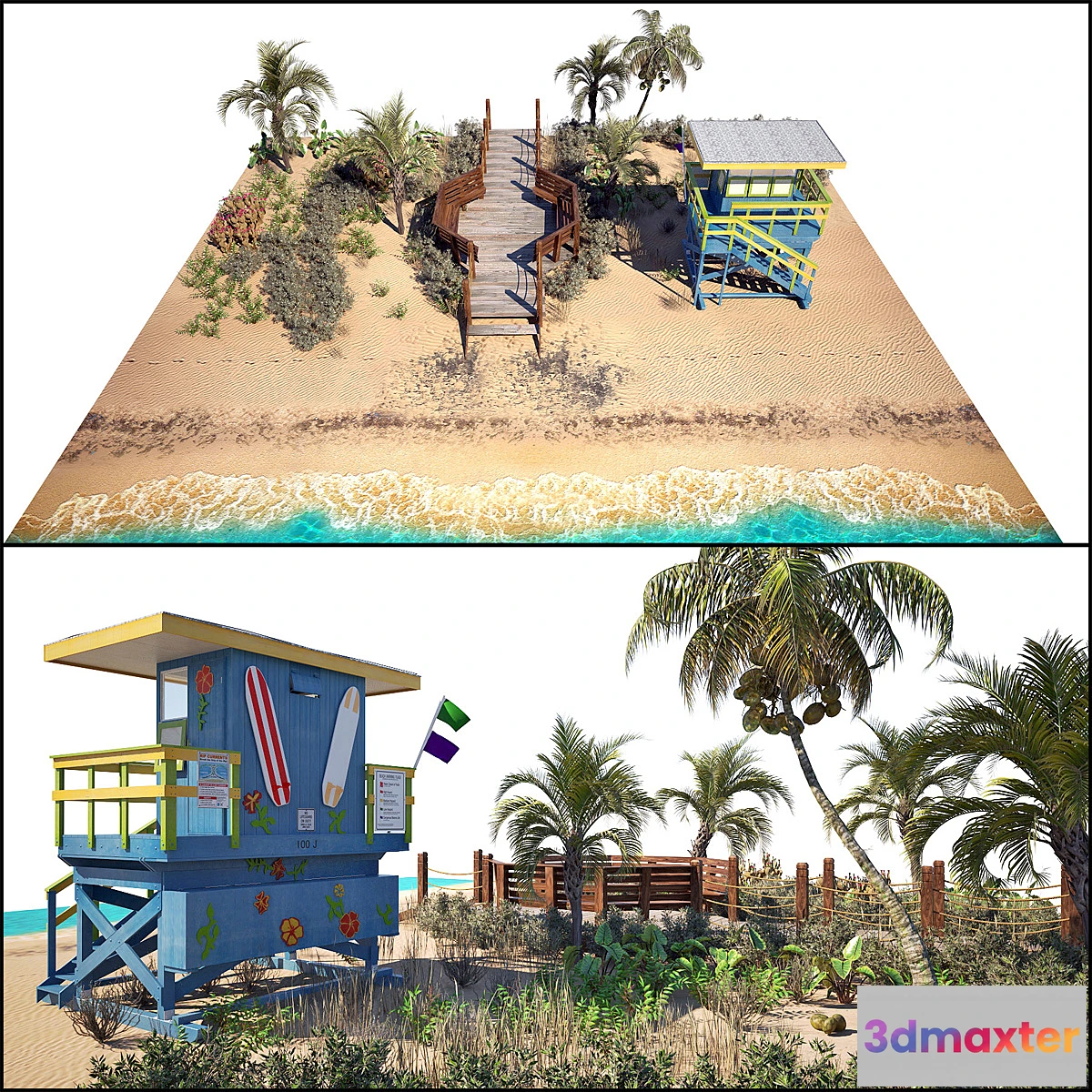 582624 - Ocean Beach set and Miami Lifeguard Hut