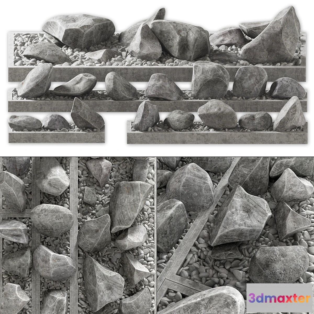 718206 - Flowerbed pebble rock decor street - No.2