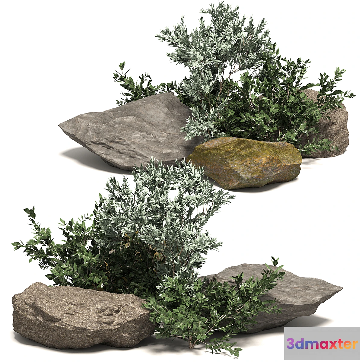 740237 - Stone + Bush Pack 8