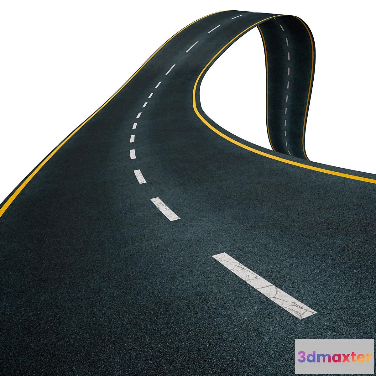 787782 - Editable winding asphalt two lane road with markings 05