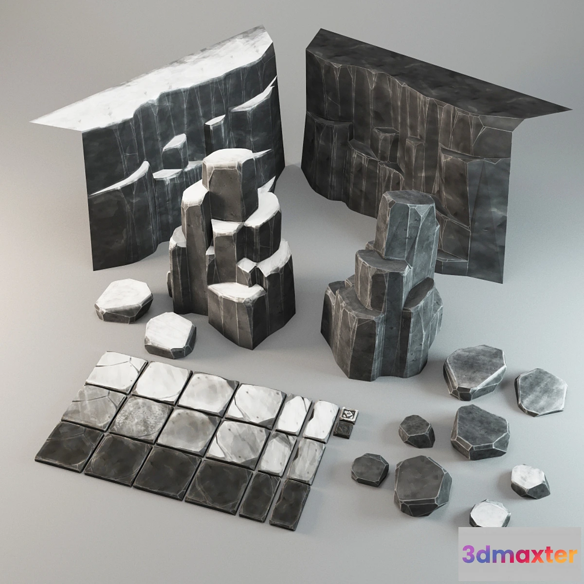809676 - A set of rocks stones and slabs