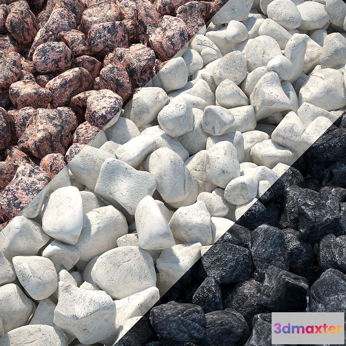 822530 - Gravel Red Granite Limestone Basalt - No.4