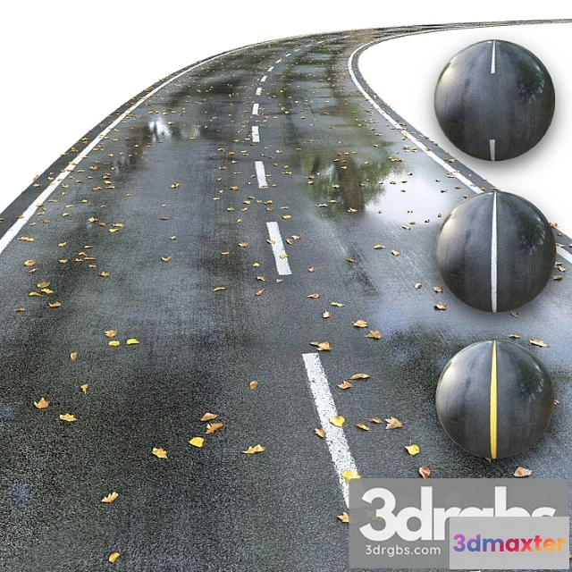 905960 - Mokraia Doroga S Razmetkoi Osen Redaktiruemaia