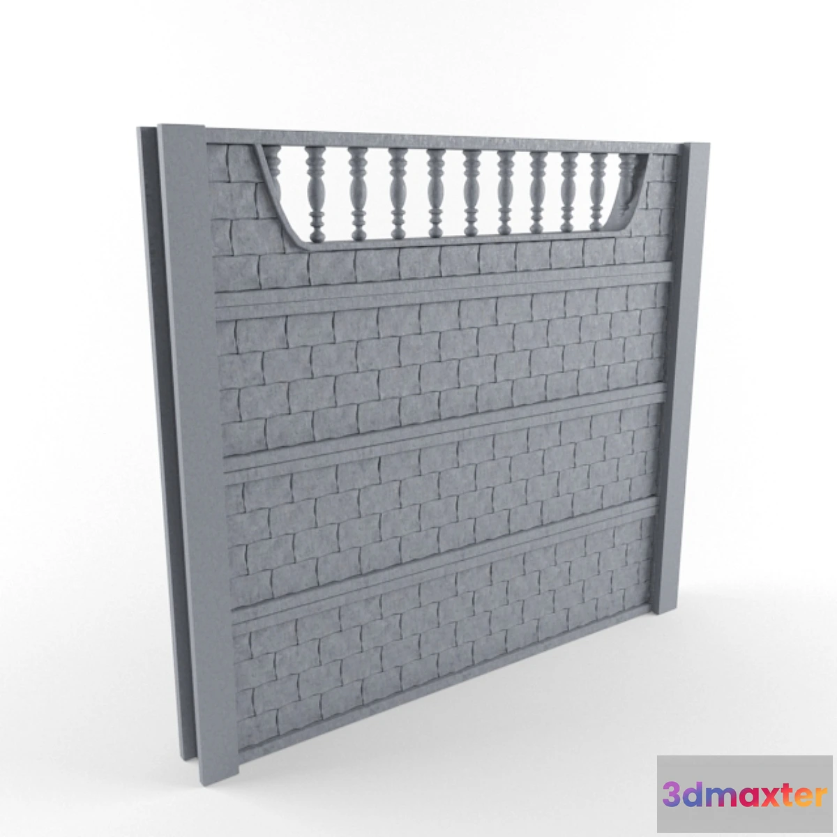 1271539 - Concrete fence - No.2 3D Max