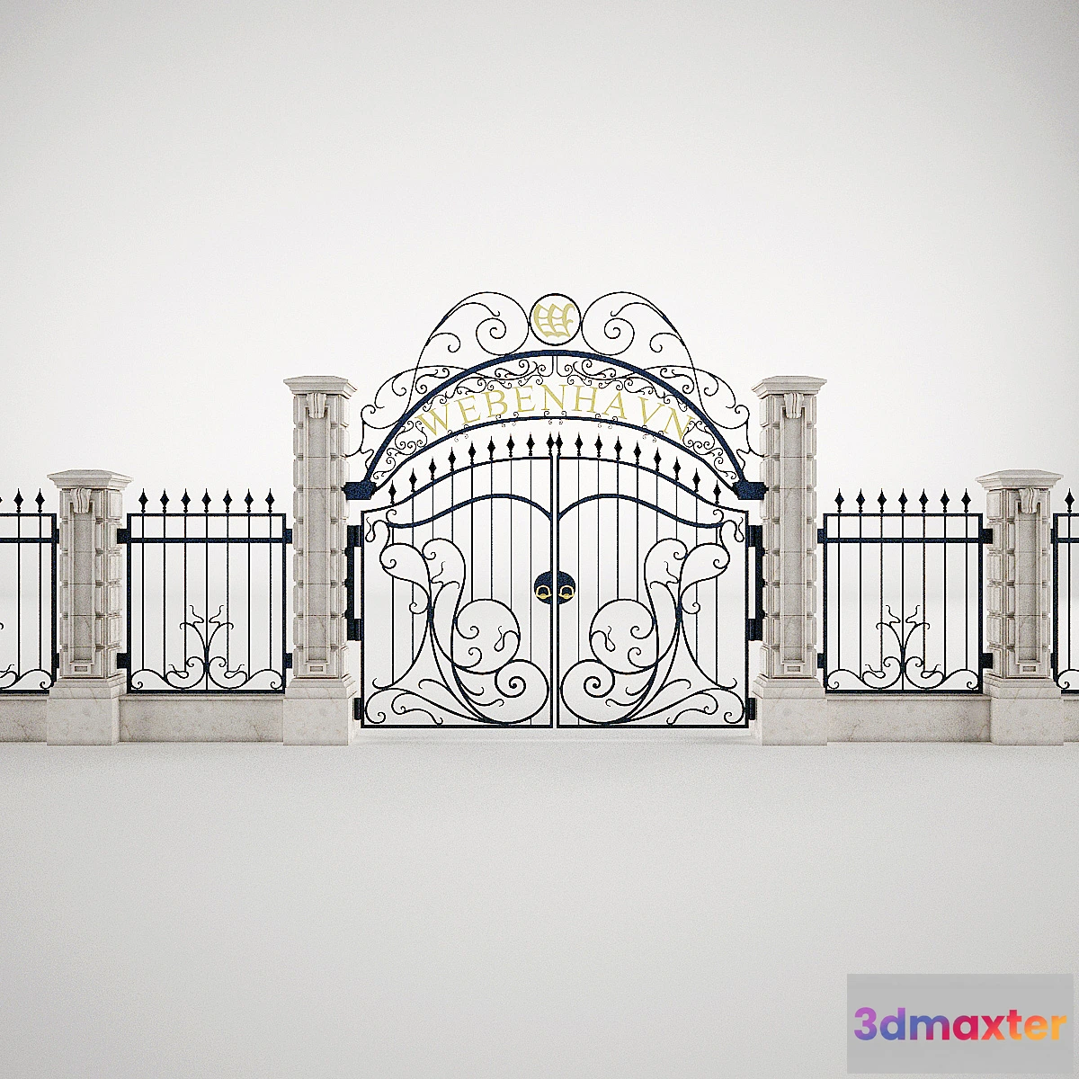 1271543 - Forged gates + fence - No.2 3D Max