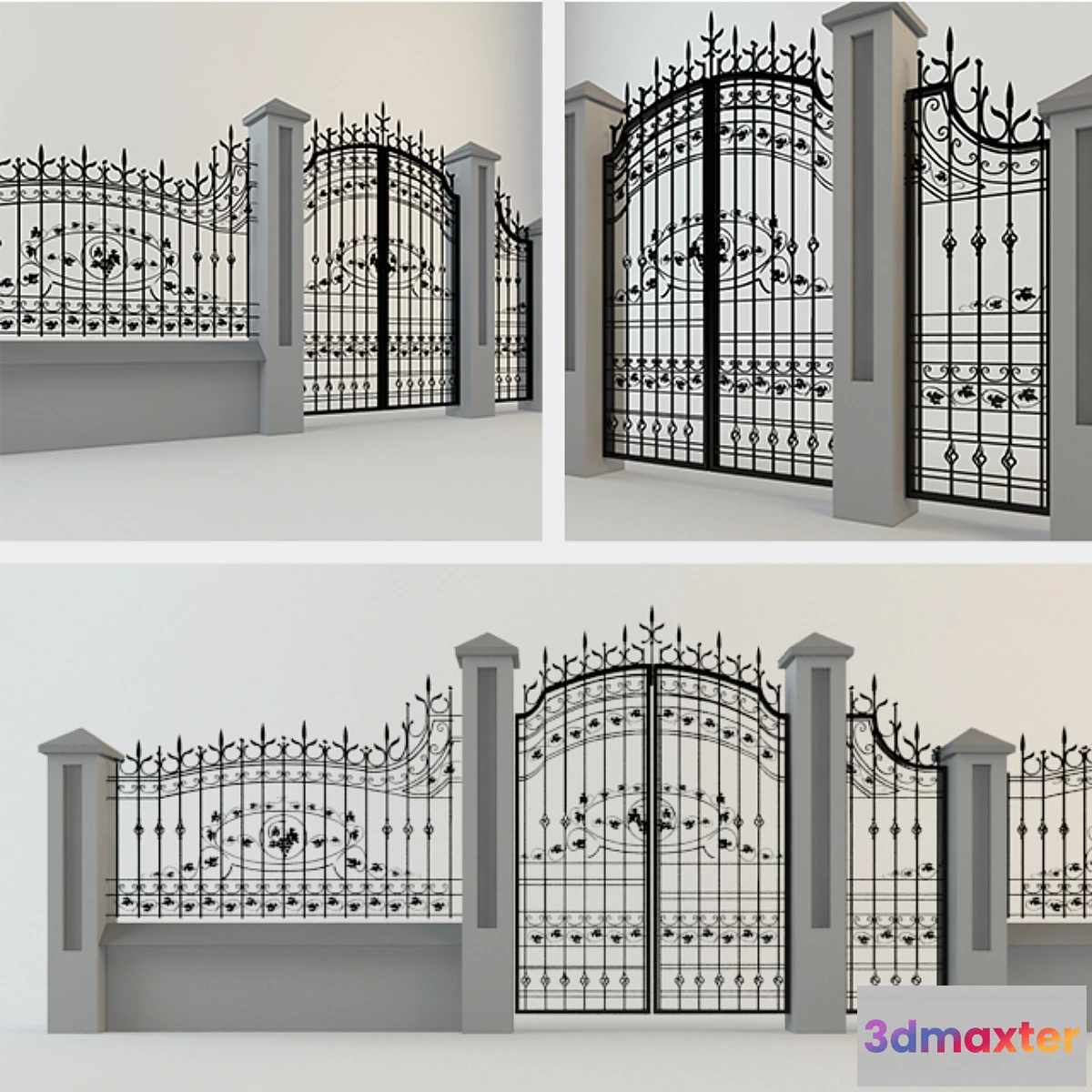 1286184 - Wrought iron gate and fence 3D Max
