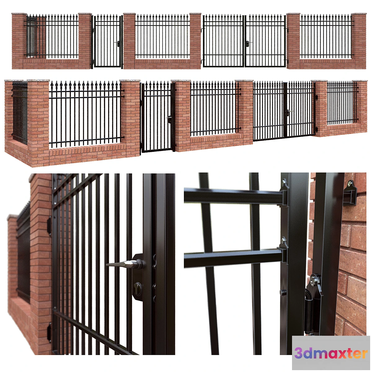 1315499 - Iron fence set - classic 3D Max