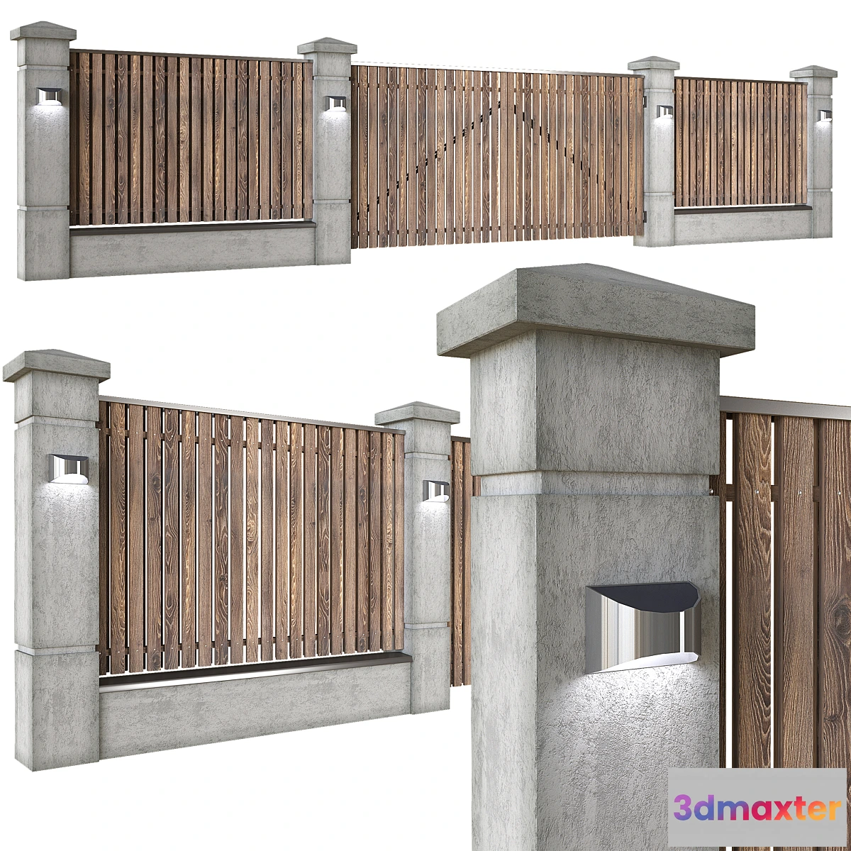 1337334 - Wooden_fence_with_gate 3D Max