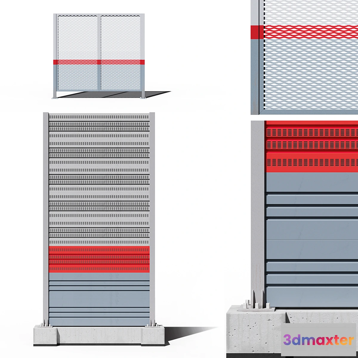 1339800 - Railroad fences - Russian Railways (low-poly) 3D Max