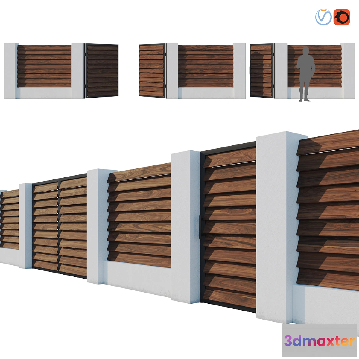 1344409 - Fence Termowood Jalousie 3D Max