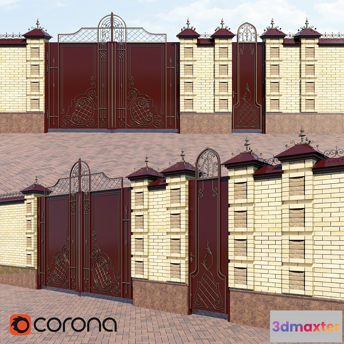 1402810 - wrought iron gates 3D Max