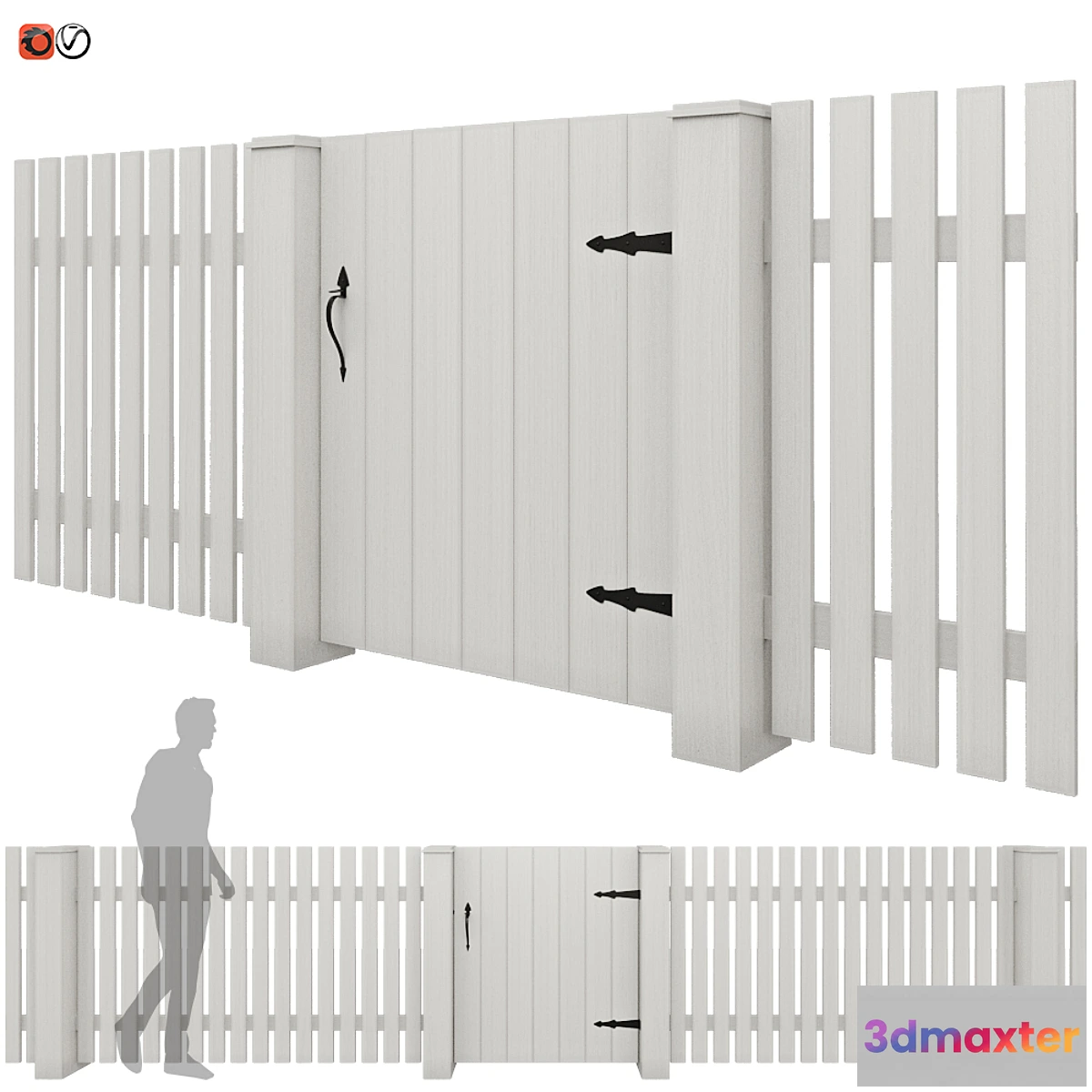 1416058 - White picket fence_02 3D Max