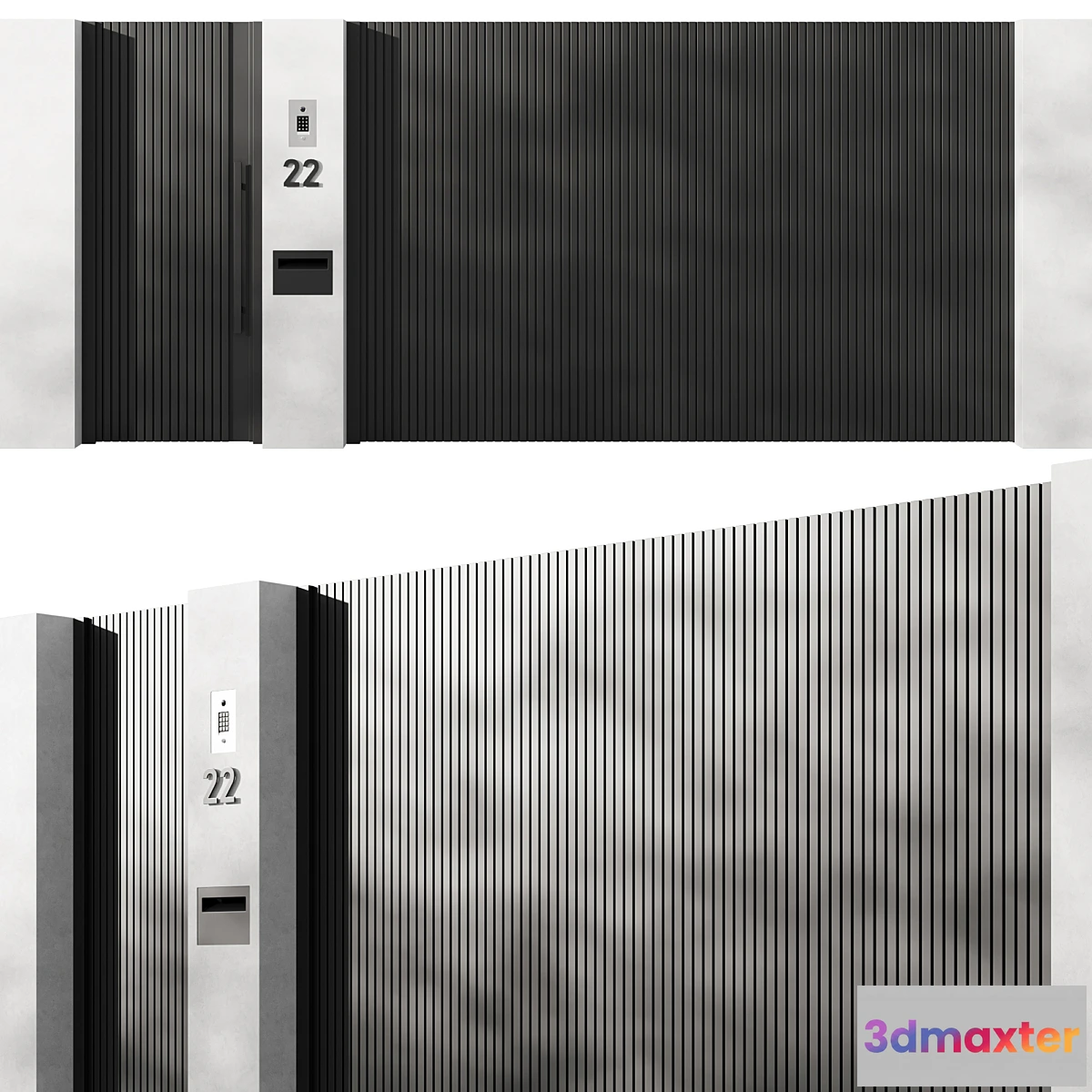 1416796 - Modern sliding gates 01 3D Max