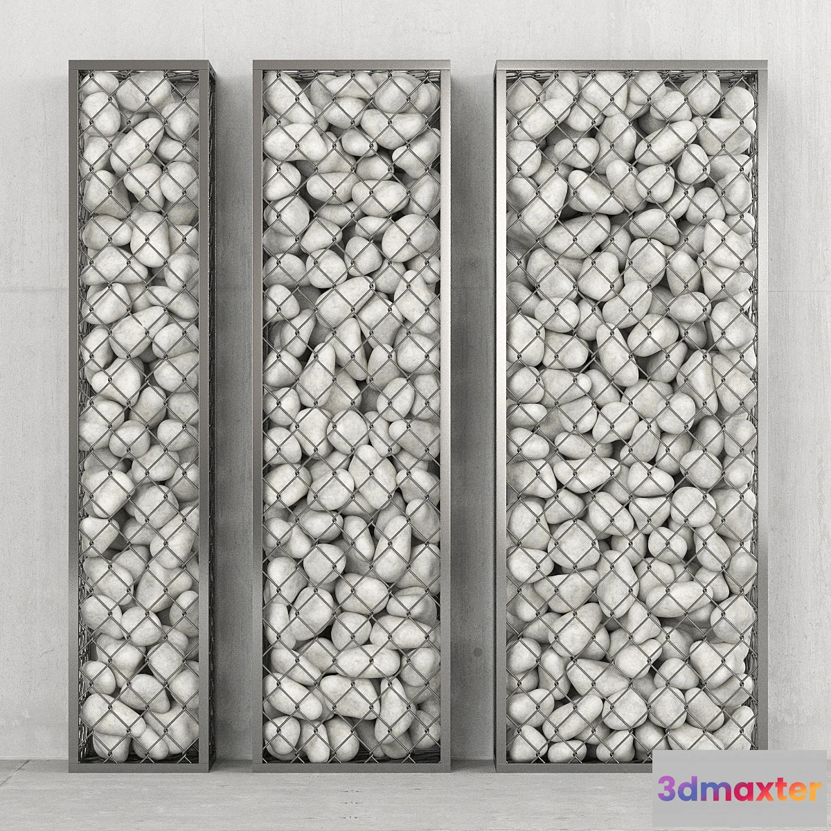 1418532 - White Pebble Gabions 3D Max