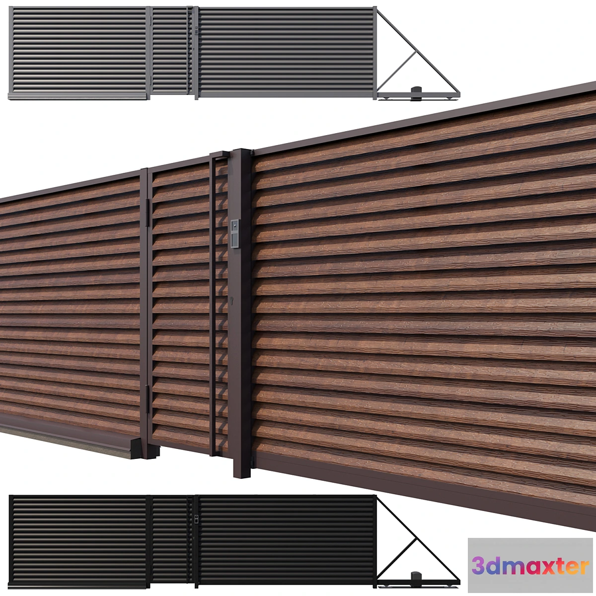 1423256 - modular louvered fencing 3D Max
