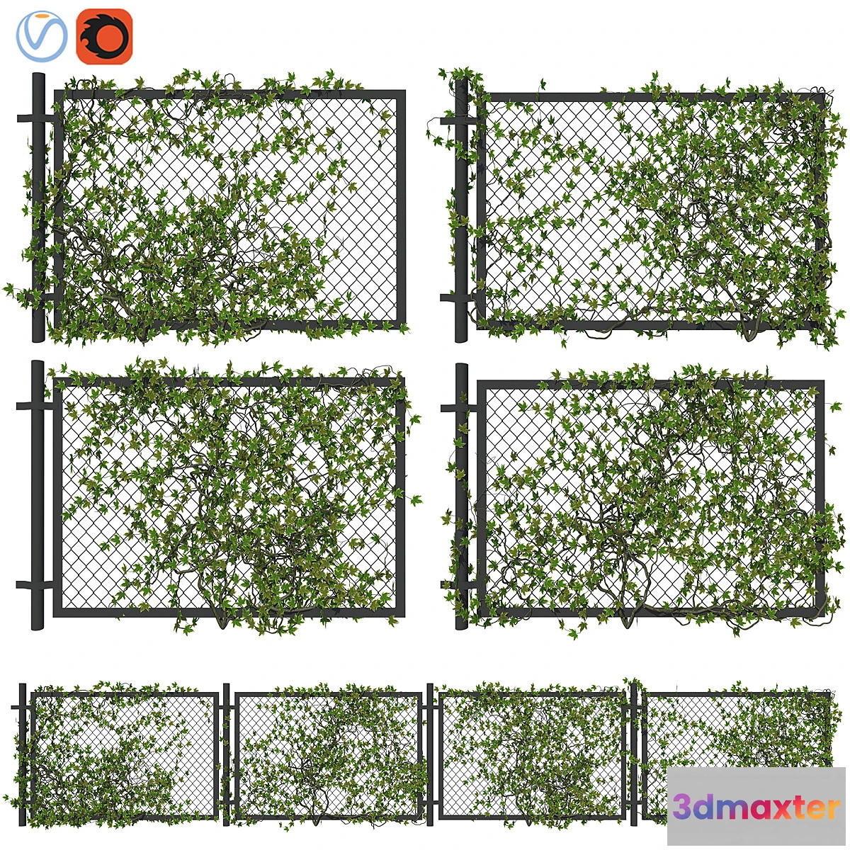 1450344 - Fence with ivy v1 3D Max