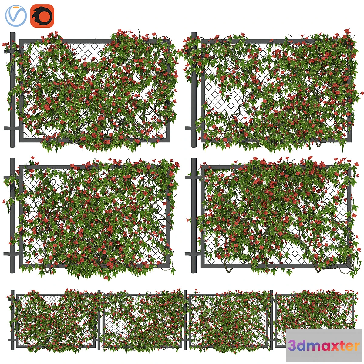 1450582 - Fence with ivy v3 3D Max
