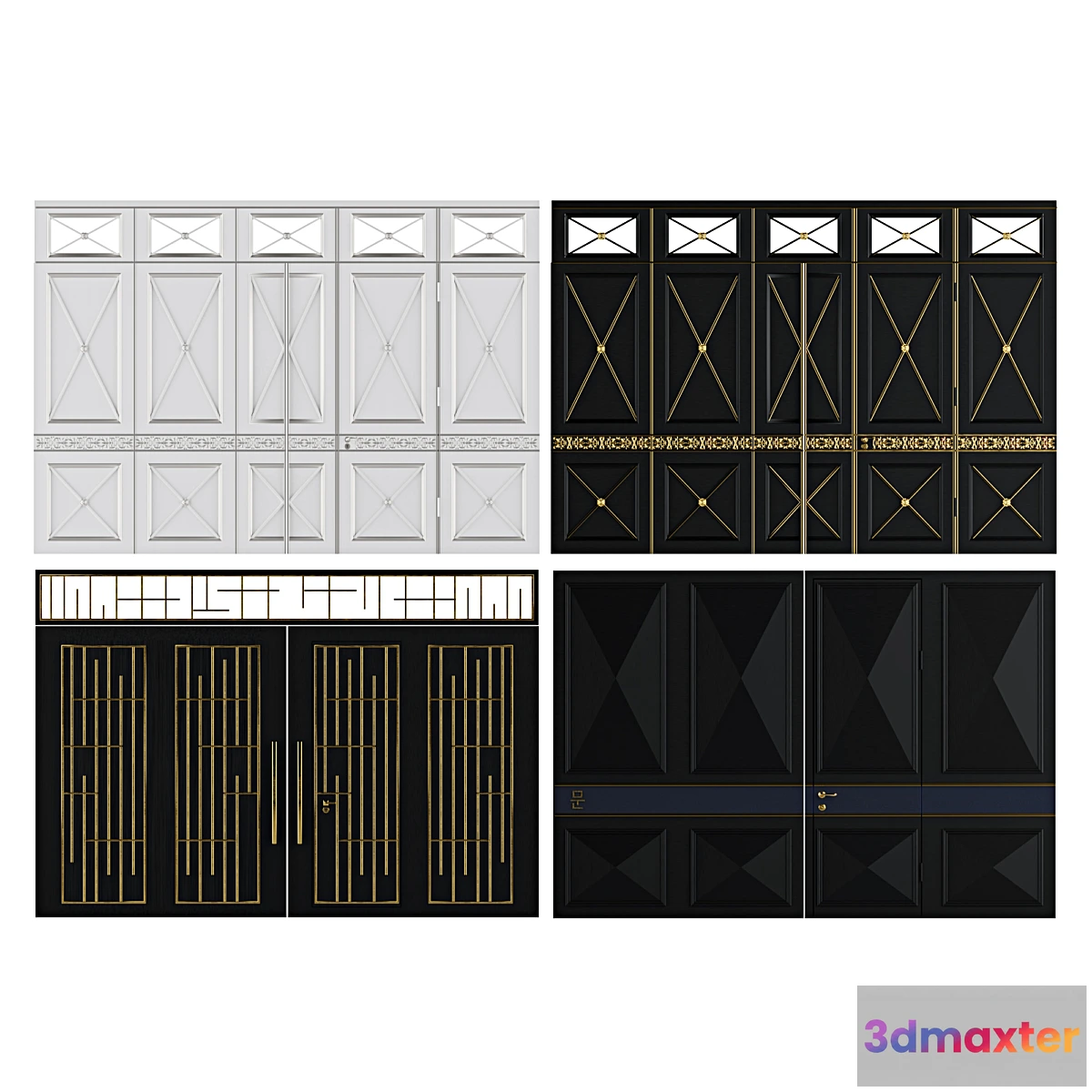 1460122 - Set of author’s metal hinged gates 3D Max