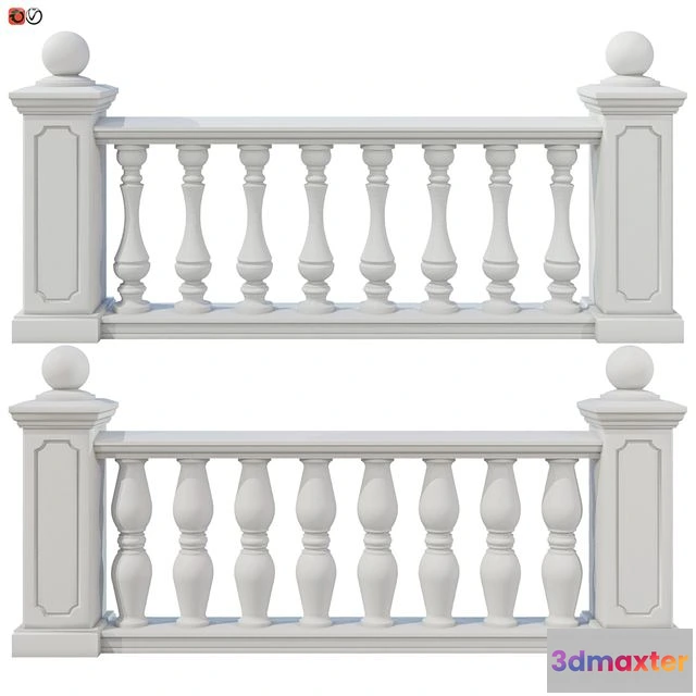 1538956 - Balustrade classic set 4 3D Max