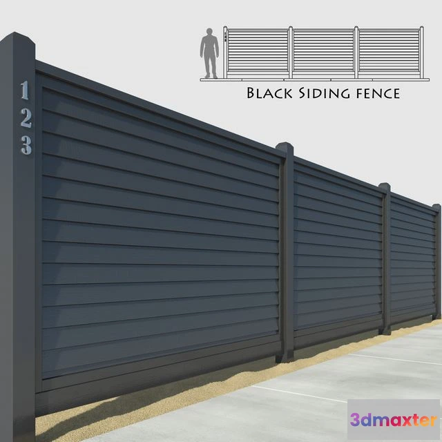1539733 - Black siding fence 3D Max