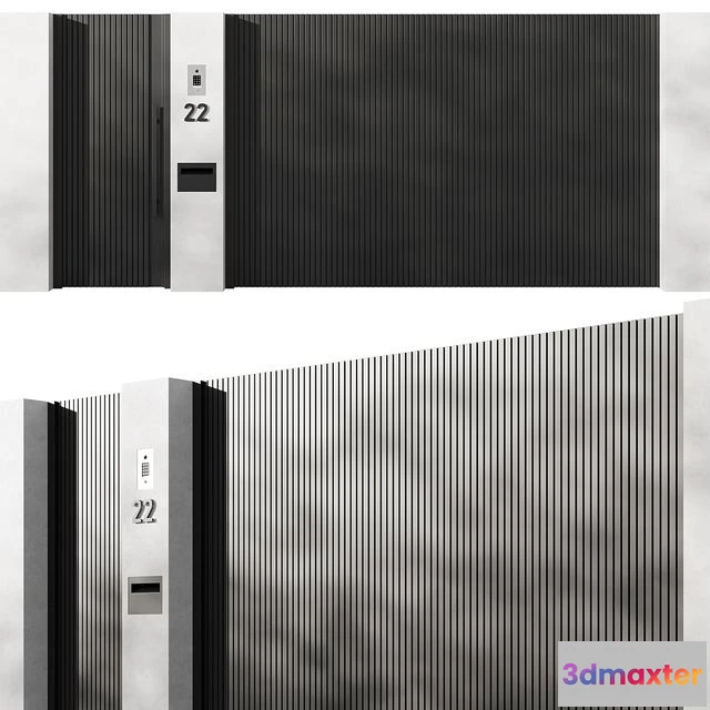 1543051 - Modern sliding gates 01 3D Max